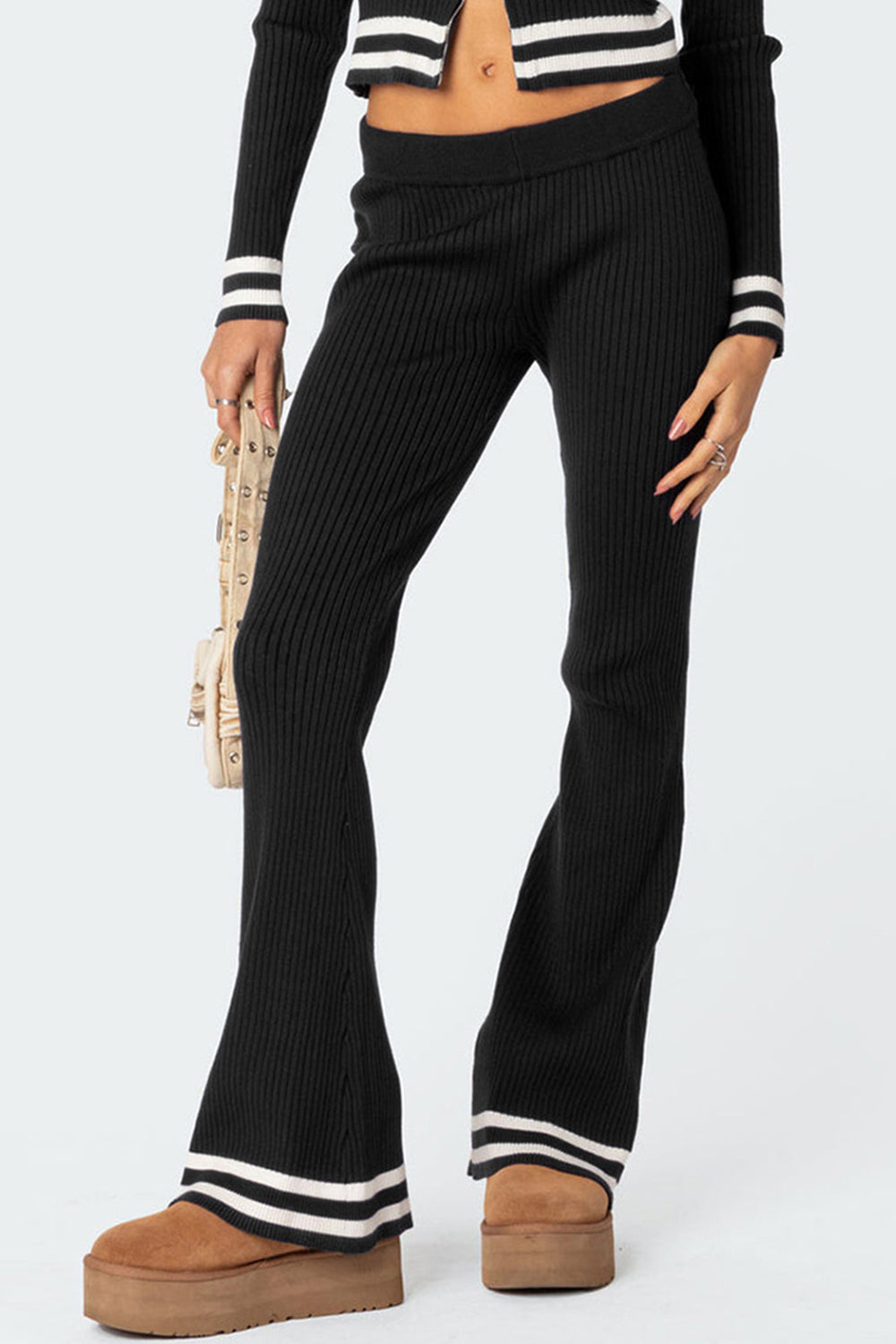 Sporty Zip Up Long Sleeve Top and Pants Set