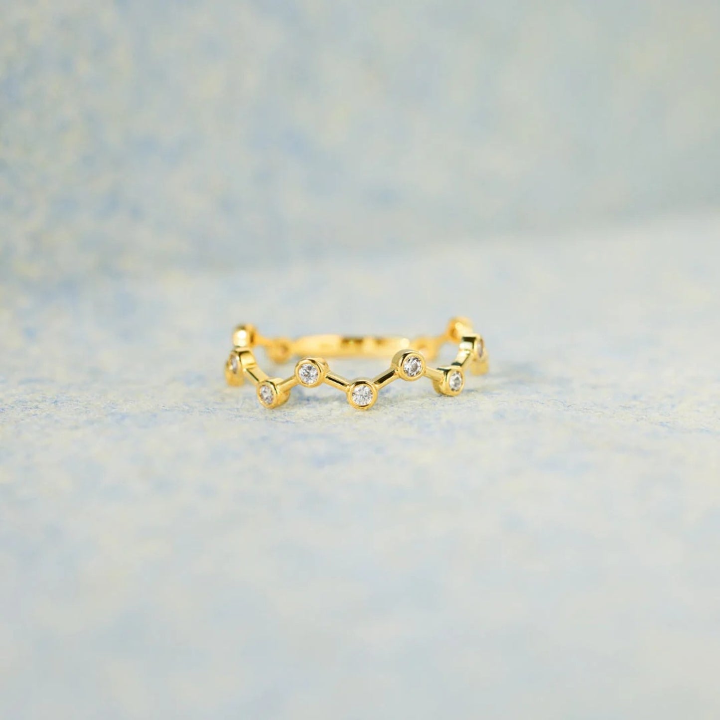 Connect The Dots 18K Gold-Plated Zircon Ring