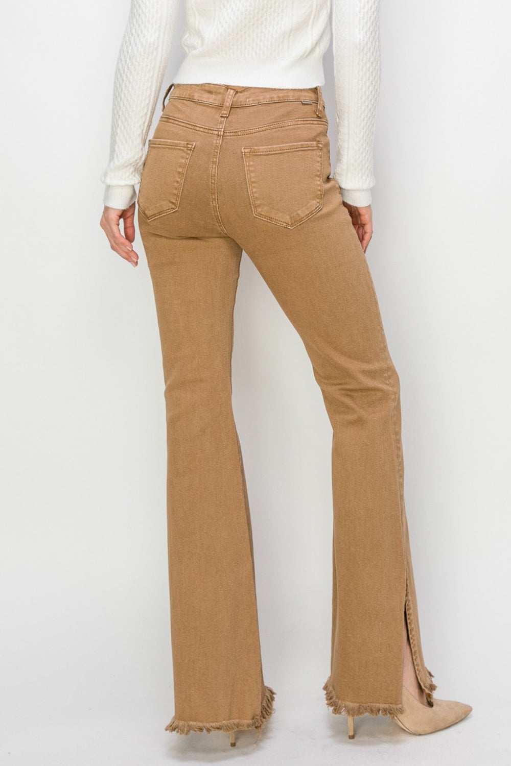 RISEN Bailey High Waist Side Slit Flare Jeans