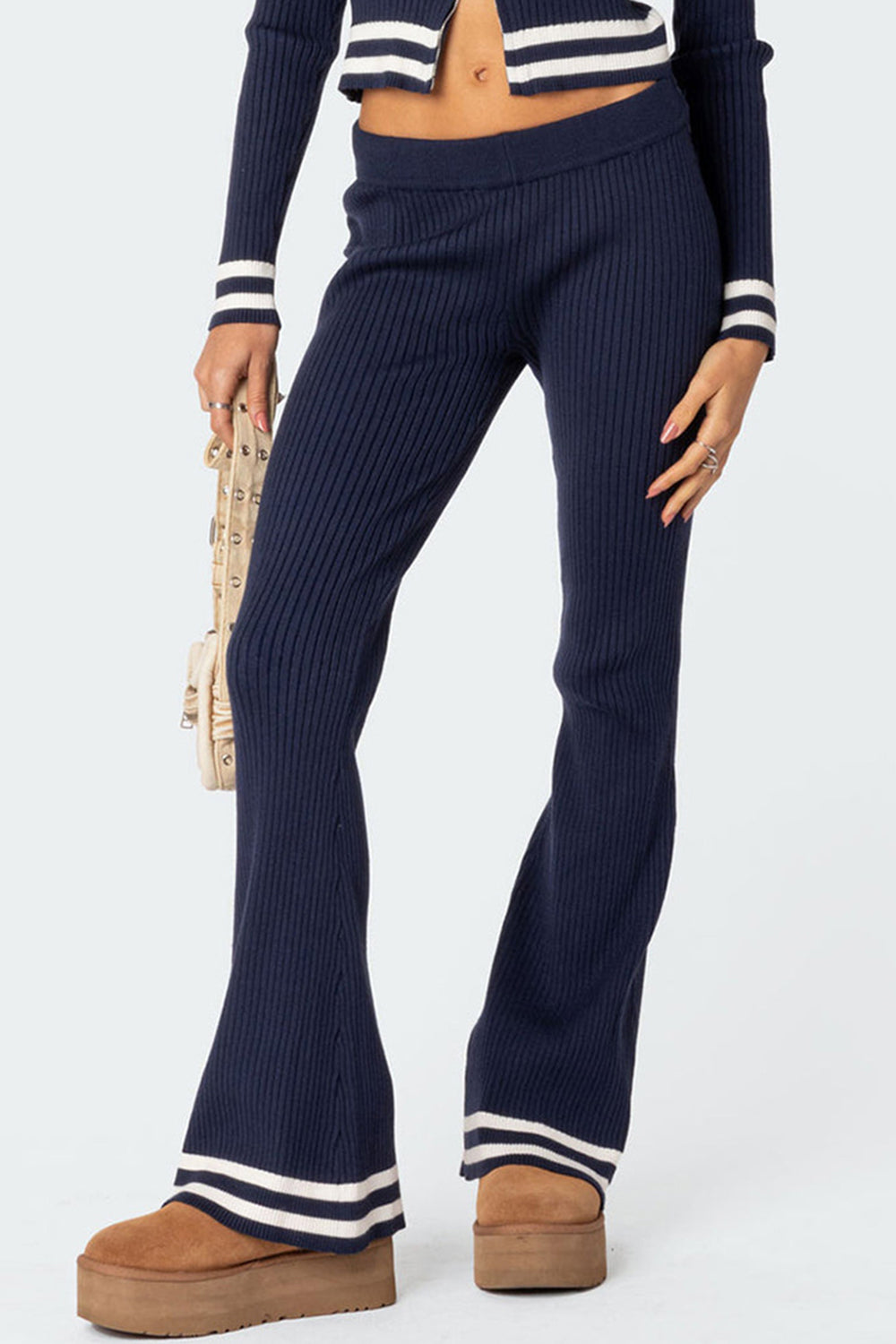 Sporty Zip Up Long Sleeve Top and Pants Set