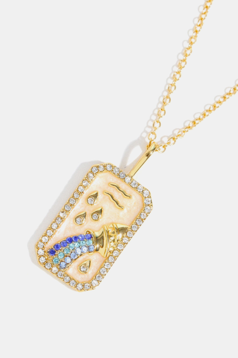 Rhinestone Horoscope Pendant Copper Necklace