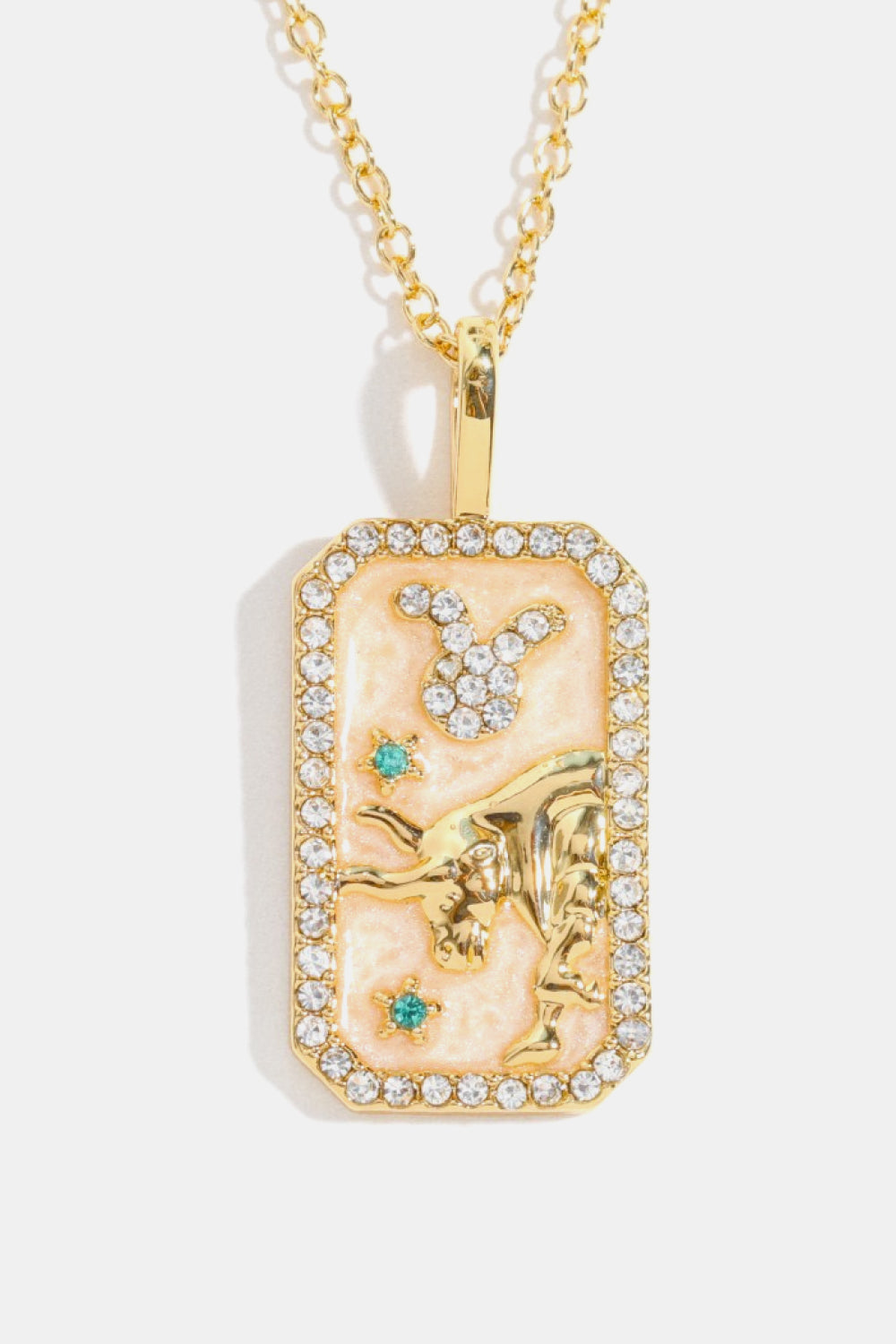 Rhinestone Horoscope Pendant Copper Necklace