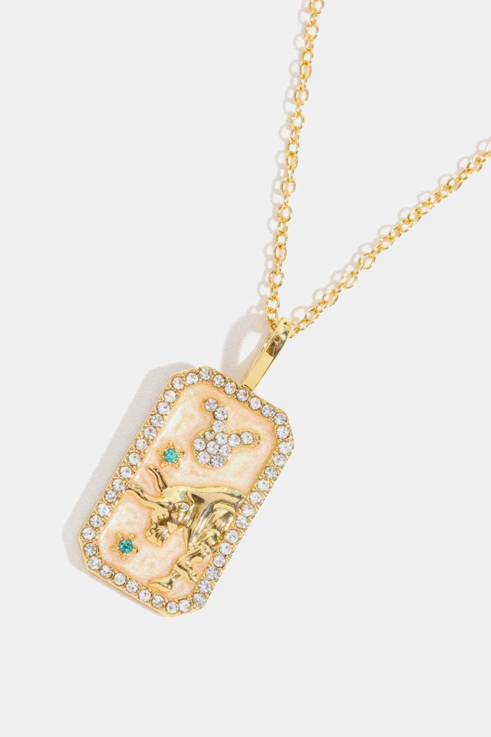 Rhinestone Horoscope Pendant Copper Necklace