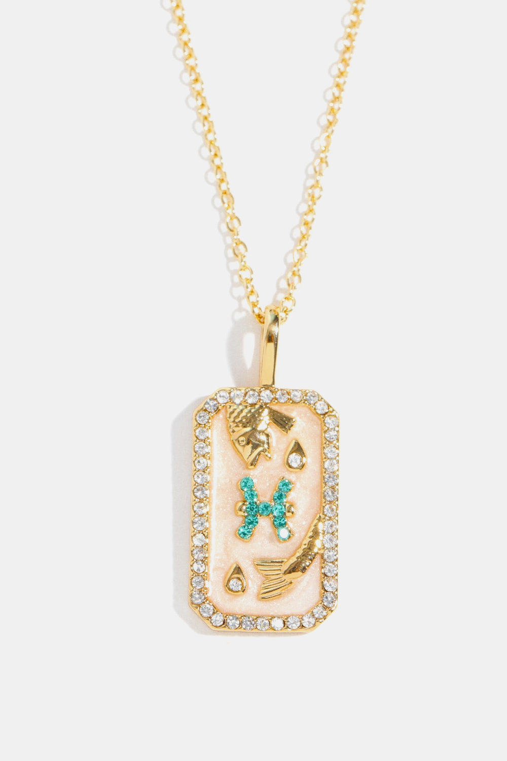 Rhinestone Horoscope Pendant Copper Necklace