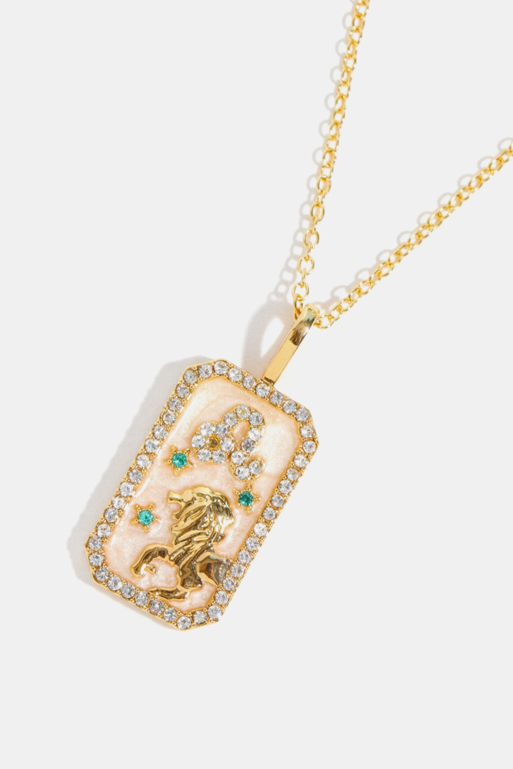 Rhinestone Horoscope Pendant Copper Necklace